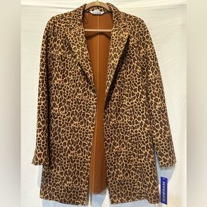 NWT - Nygard Leopard Print Open Front Blazer/Jacket - Size Large